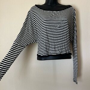 Rue21 Striped Long Sleeve Top with Back Opening